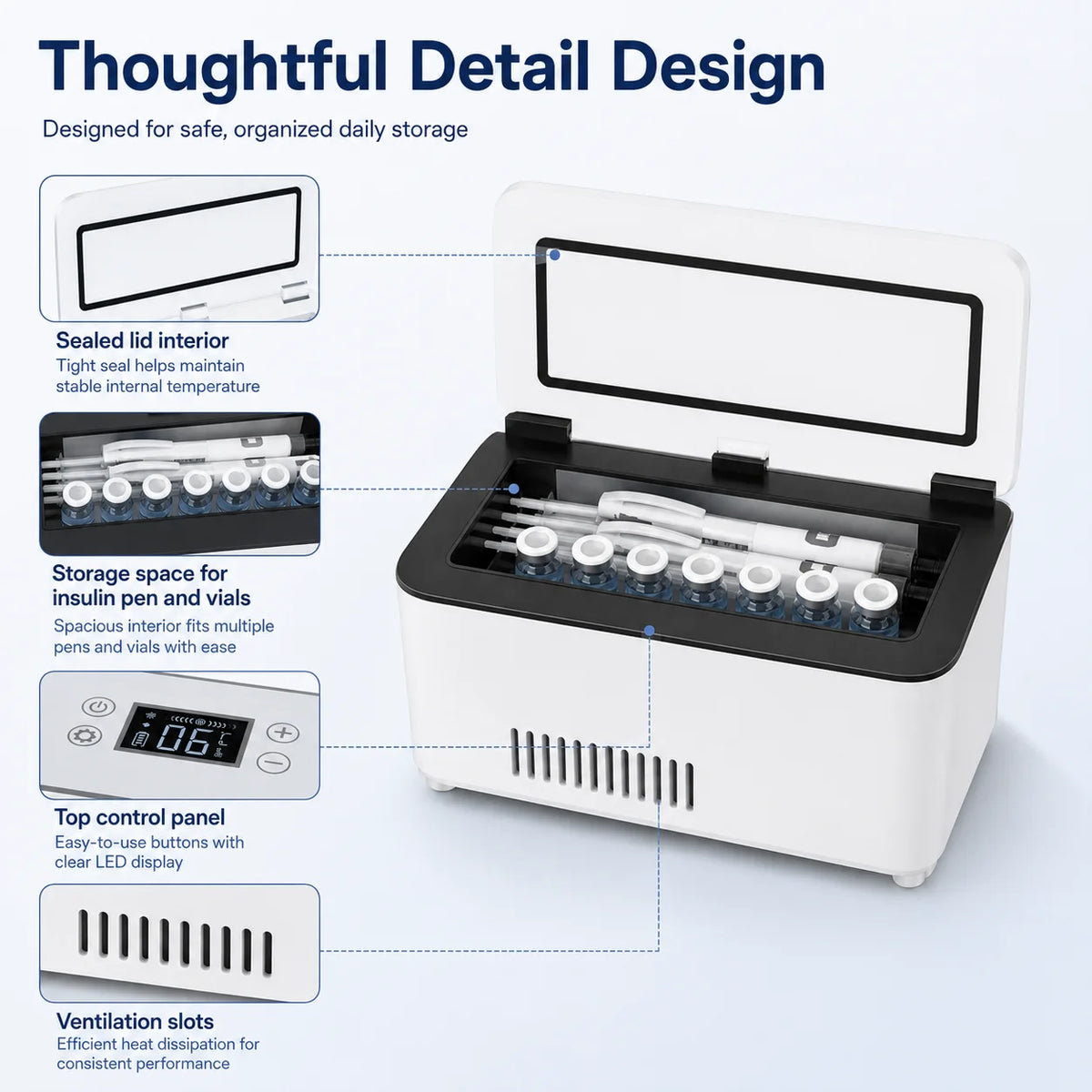 Insulated Peptide & Vial Travel Case
